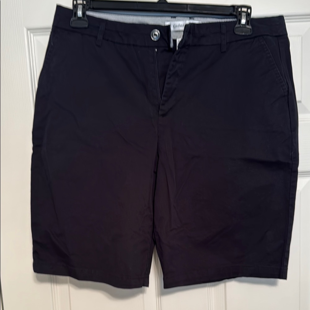 Croft & Barrow Black Bermuda Shorts Classic Cotton Blend